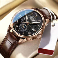 Chic Luxury Quartz Watch in Roségold Schwarz