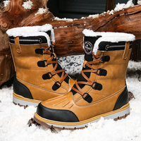 Winterschuhe Herren | Mittelhohe Schnürstiefel in Braun
