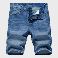 Herren Gerade Geschnitten Kurze Hosen in Blau