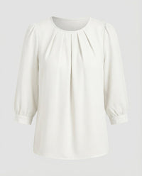 Elegante Satin Bluse Damen in Weiß
