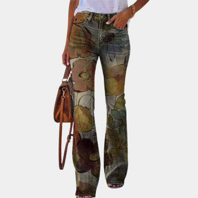 Jeans mit Blumenstickerei für Damen