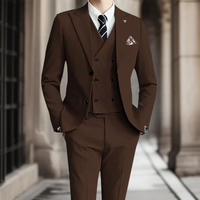 3-teiliger Slim Fit Hochzeitsgastanzug Für Herren | Elegant in Braun