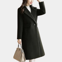 Lange Winterjacke für Damen in Schwarz