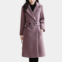 Lange Winterjacke für Damen in Lila