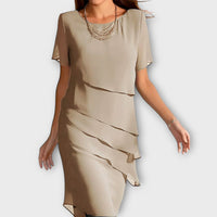Katharina - Stilvolles figurbetonte Kleid in Khaki