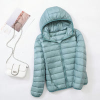 Ultraleichte Winterjacke für Frauen - Carine in Hellblau