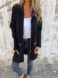 Lässiger Zip-Hoodie für Frauen - Carlie in Schwarz
