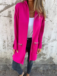 Lässiger Zip-Hoodie für Frauen - Carlie in Himbeerrosa