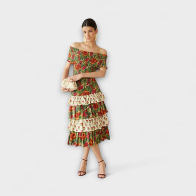 Harriet - Lebhaftes Mai-Midi-Kleid