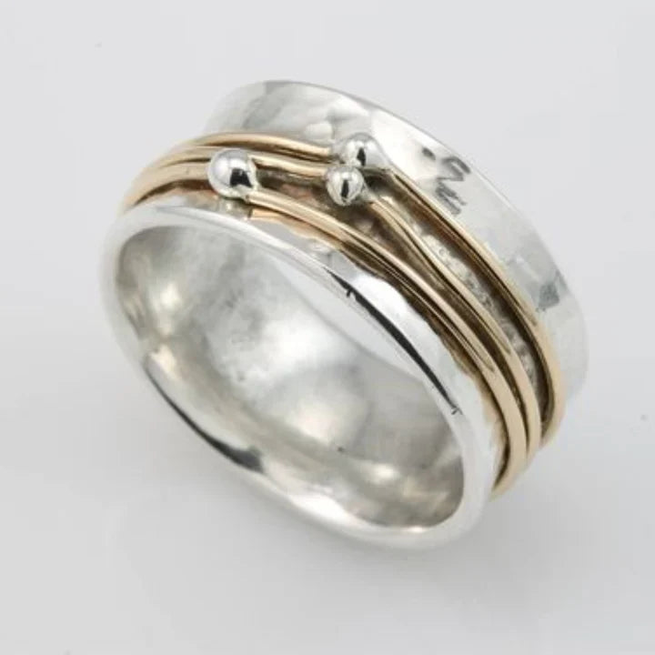 Vintage Gold geschichtet Silber Ring