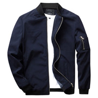 Herren Casual Sommer Stehkragen Bomberjacke in Dunkelblau