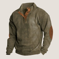 Gerippter Pullover mit Knöpfen - Caden in Grün