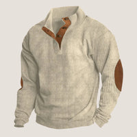 Gerippter Pullover mit Knöpfen - Caden in Beige