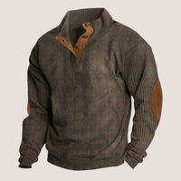 Gerippter Pullover mit Knöpfen - Caden in Braun