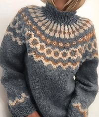 Oona – Gemütlicher isländischer Rollkragenpullover in Dunkelgrau