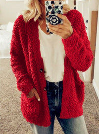 Carlotta - Kuschelige Strickjacke für Damen in Rot