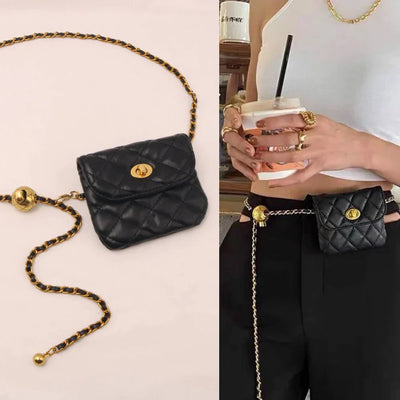 Gesteppte Mini-Handtasche mit elegantem Kettenriemen