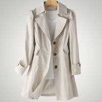 Christina | Damen Casual Langer Wasserdichte Trenchcoat in Beige