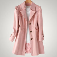 Christina | Damen Casual Langer Wasserdichte Trenchcoat in Rosa