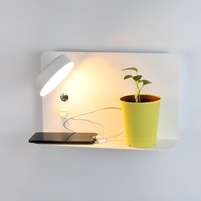 LED-Wandlampe mit USB-Ladegerät und Schalter - GlowPort
