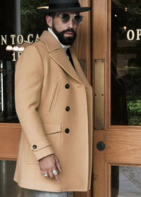 Herren-Wintermantel aus Wolle - Charlie in Khaki