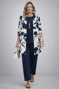 Evania | Elegantes 3-teiliges Casual-Set in Blau