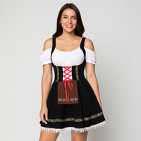 Kurzes Dirndl Kleid – Bayerisches Trachtenkleid für Frauen in Schwarz