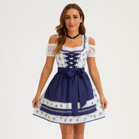 Dirndl Damen Festlich – Hochwertiges Trachtenkleid in Blau Weiß