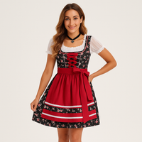 Dirndl Damen Festlich – Hochwertiges Trachtenkleid in Rot Schwarz
