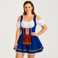 Kurzes Dirndl Kleid – Bayerisches Trachtenkleid für Frauen in Blau