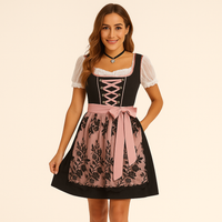 Dirndl Damen Festlich – Hochwertiges Trachtenkleid in Schwarz Rosa