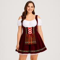Kurzes Dirndl Kleid – Bayerisches Trachtenkleid für Frauen in Rot