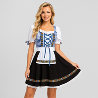 Elegantes Dirndl Damen – Mit Spitzenbesatz & Rückenschleife im traditionellen Bayern-Stil in Blau