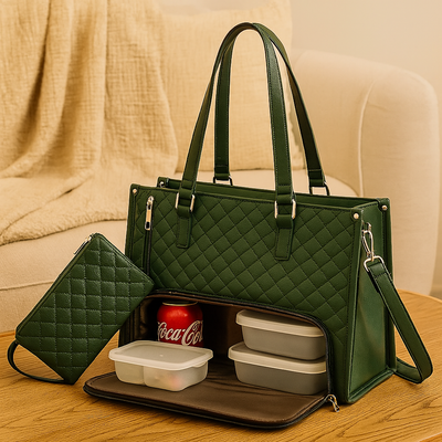 Isolierte 2-in-1-Lunch- und Reisetasche – Auslaufsichere Kühltasche mit Staufach