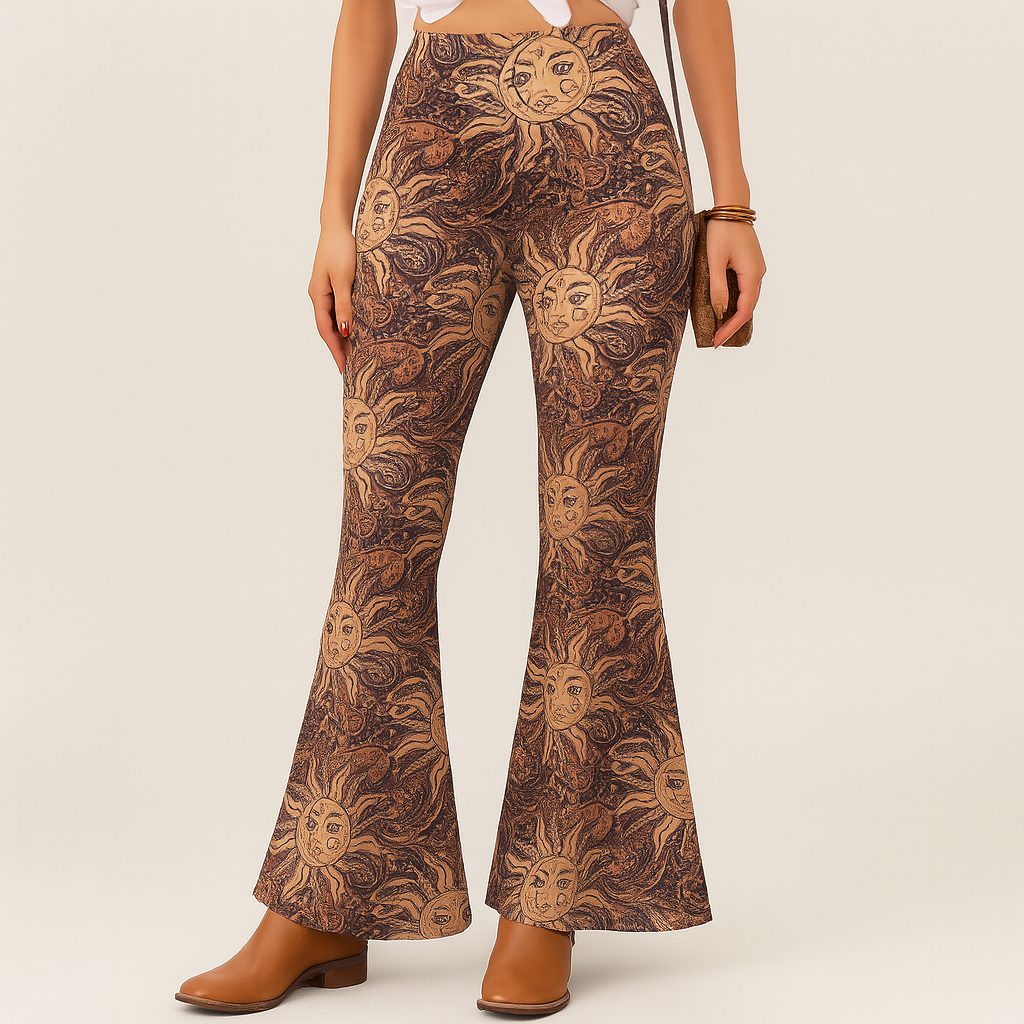 Chelsea – Boho-Schlaghose für Damen – Allover-Print, Slim Fit