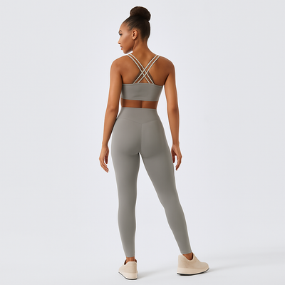 Nahtloses Yoga- und Pilates-Set für Damen – Leggings und Top mit hoher Taille, 2-teilige Activewear