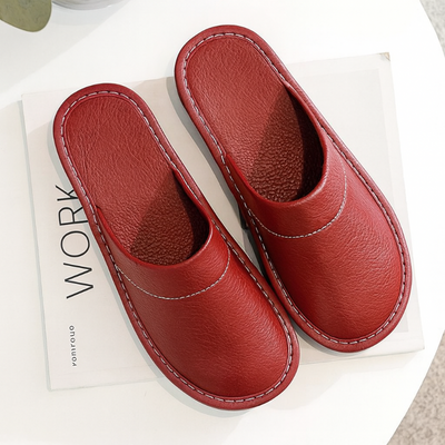 Herren Hausschuhe zum Hineinschlüpfen mit Strukturierter Oberfläche und Genähter Sohle