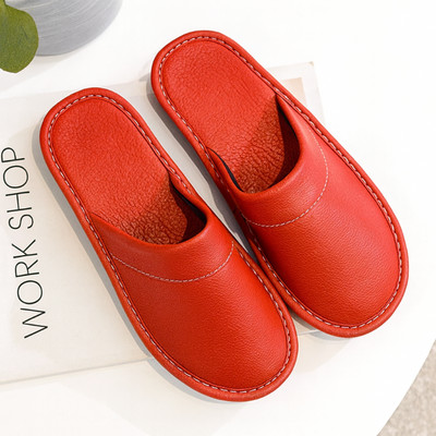 Herren Hausschuhe zum Hineinschlüpfen mit Strukturierter Oberfläche und Genähter Sohle