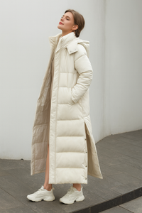 Damen Winterjacke Winddicht Elegant in Beige