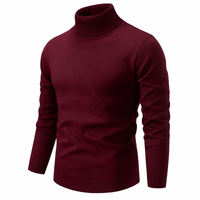 Herren-Rollkragenpullover – klassisches Design in Bordeaux