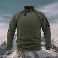 Taktischer Herren-Fleecepullover mit Taschen – vielseitig einsetzbar für Outdoor-Aktivitäten in Militärgrün