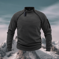 Taktischer Herren-Fleecepullover mit Taschen – vielseitig einsetzbar für Outdoor-Aktivitäten in Dunklegrau