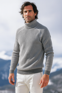 Eleganter Pullover für Herren, Rollkragen und vielseitig – Herrenpullover für Herbst und Winter in Grau