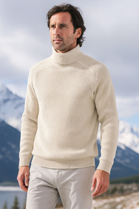 Eleganter Pullover für Herren, Rollkragen und vielseitig – Herrenpullover für Herbst und Winter in Beige