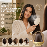 3-in-1 Elektrische Haarbürste – Reduziert Frizz, Glättet und Massiert Ohne Haarbruch in Weiß