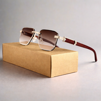 Edda | Randlose Premium-Sonnenbrille in Braun