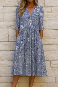 Lirenne - Soft-Touch-Midikleid in Blau