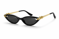 Lou | Elegante Cat-Eye-Sonnenbrille mit Detail in Schwarz