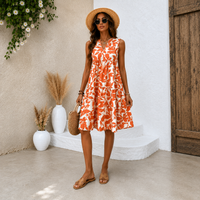 Tasha | Elegantes Midi-Kleid mit schmeichelnder Silhouette in Orange