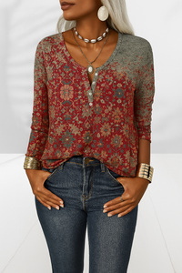 Alina - Elegante Boho-Bluse in Rot
